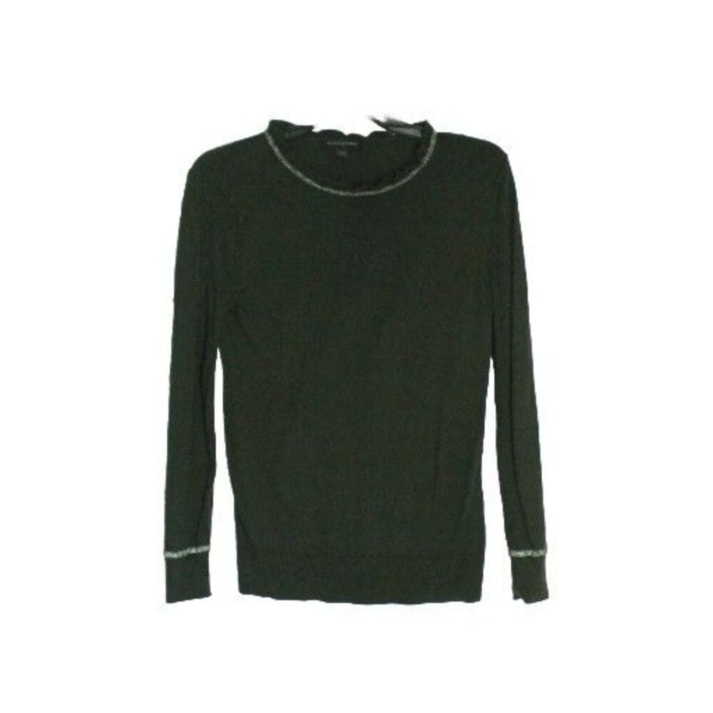 Banana Republic Olive Green Pullover Metallic Trim Size XS